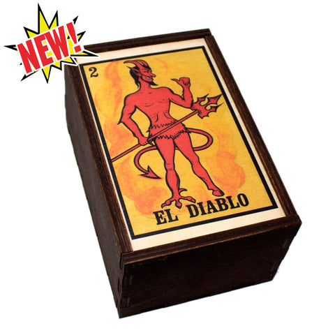 Devil Full Color Loteria Card/Stash Box 4"x6"