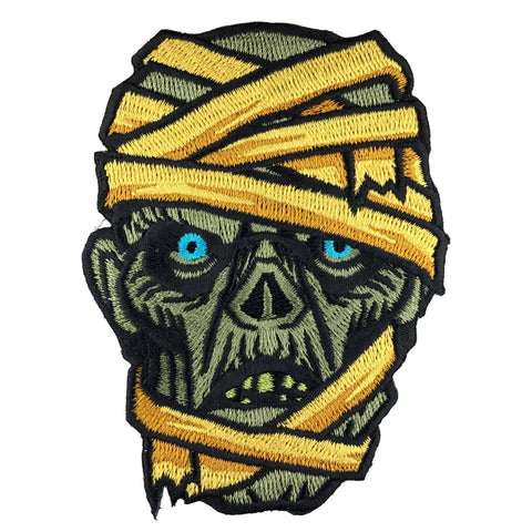 Mummy head embroidered patch