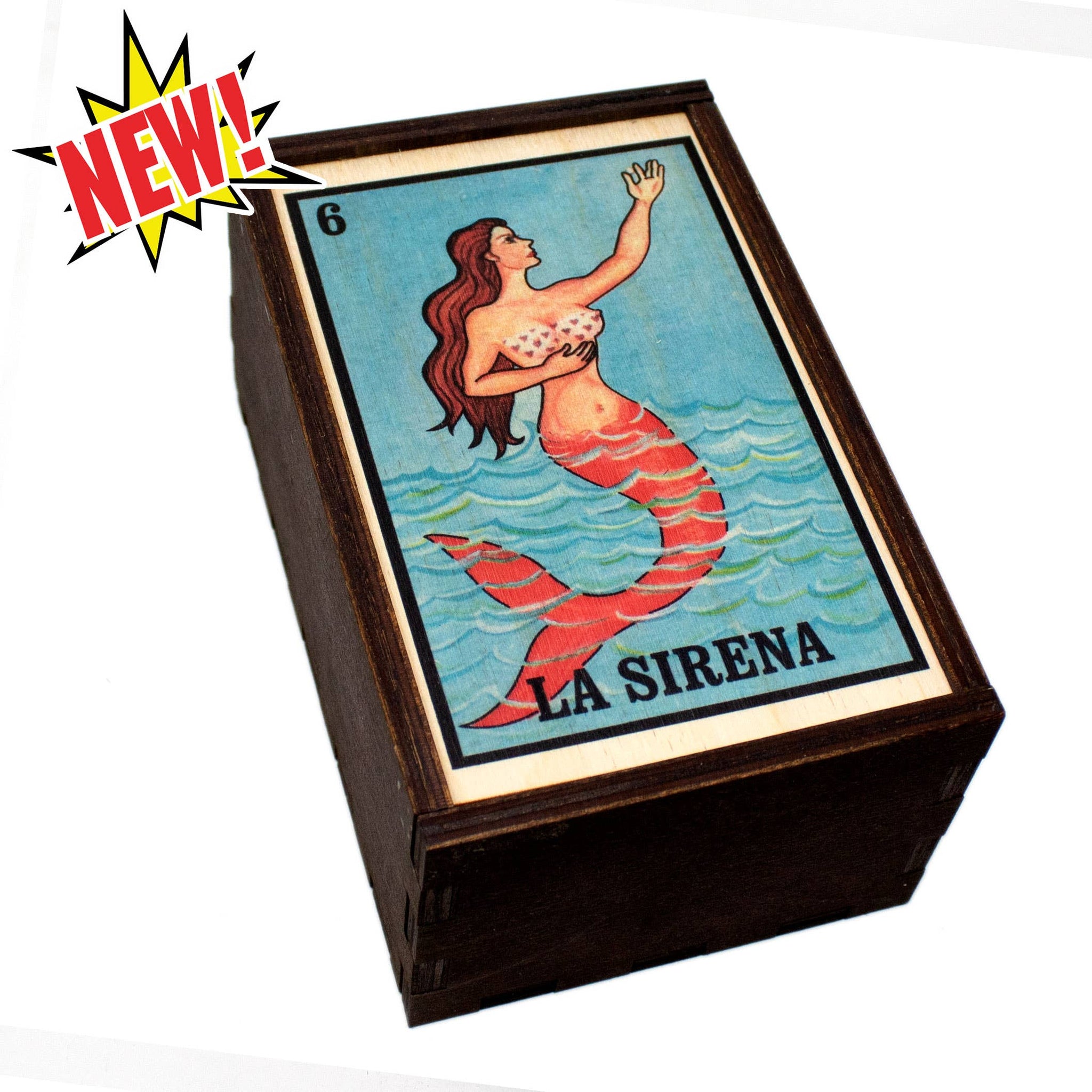 Mermaid Full Color Loteria Card/Stash Box 4"x6"