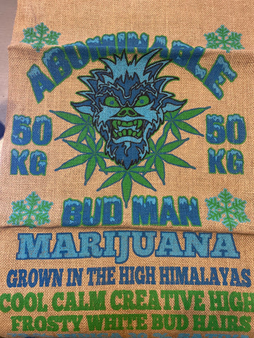 Abominable Bud Man Burlap Bag