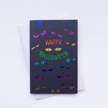 Halloween Eyes Greeting Card - Corvus: Clothing and Curiosities