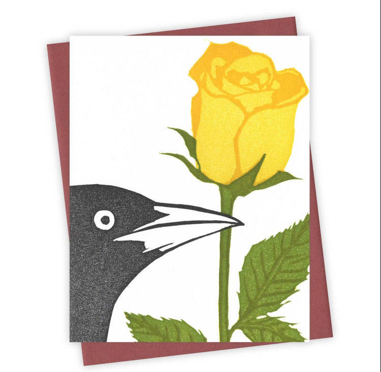 Yellow Rose Grackle Card