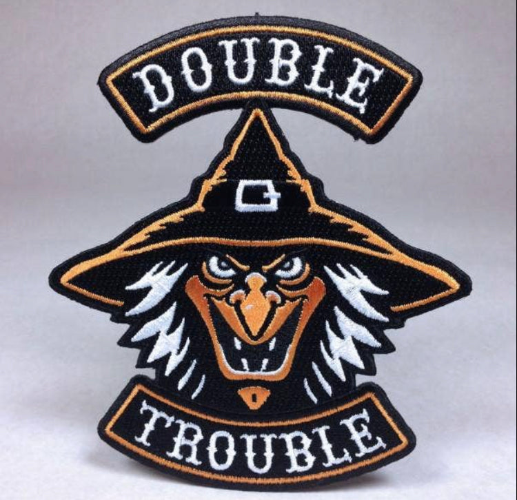 Double Trouble Witch Halloween Biker Patch