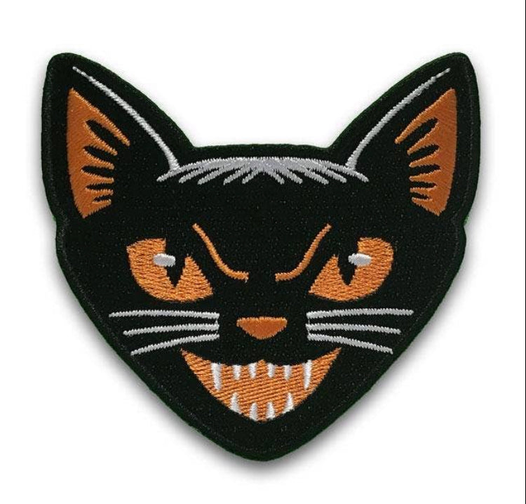 Black Cat Vintage Style Patch