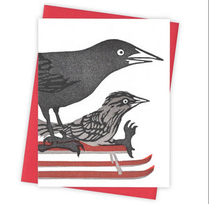 Snow Day Grackle Card
