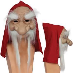 Father Christmas / Old man Mask with red hood.